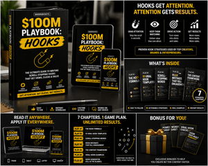 $100M Playbook: Hooks Digital eBook | Viral Hook Templates for TikTok, Instagram, Reels & Ads