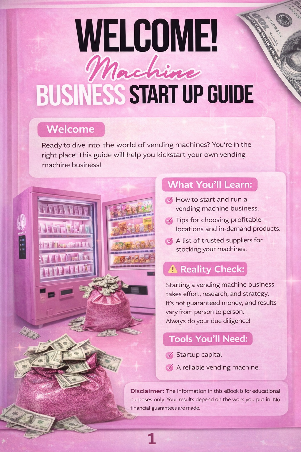 Vending Machine Business Starter Guide: Locations, Costs, Profits & Step-by-Step Setup (Instant Download)