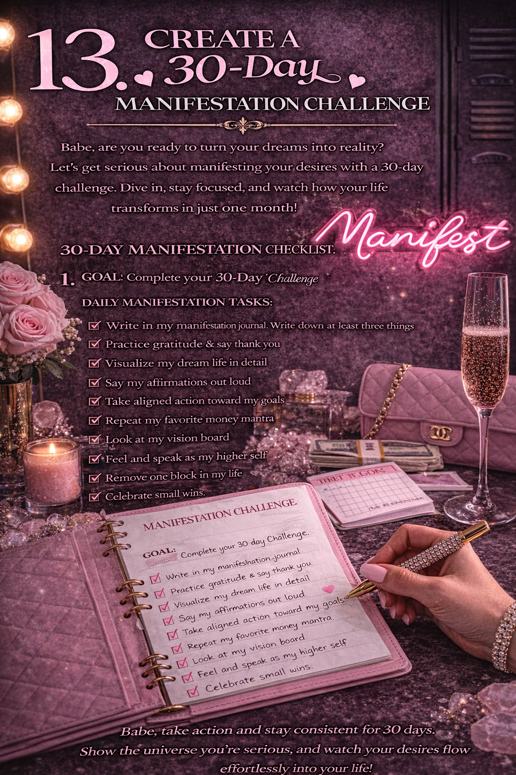 Manifestation Reset: 30-Day Money Mindset Challenge + Planner + Habit Tracker (Instant Download)