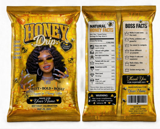 Editable Honey Drip Party Favor  Blunt Wrap Template – Boss Babe Canva Download
